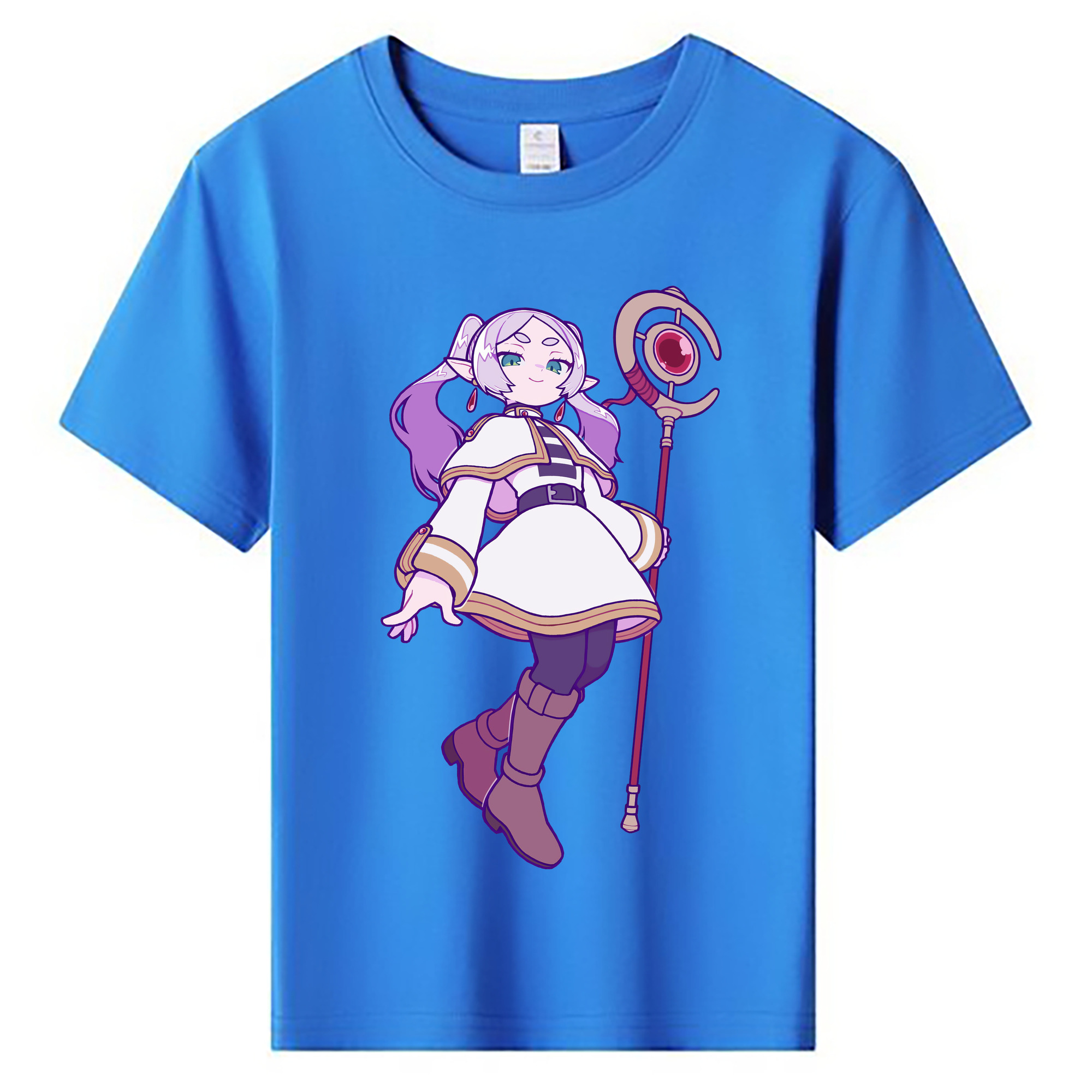 （画像用） 葬送のフリーレン Frieren 綿100％キッズTシャツ（フロントプリント）